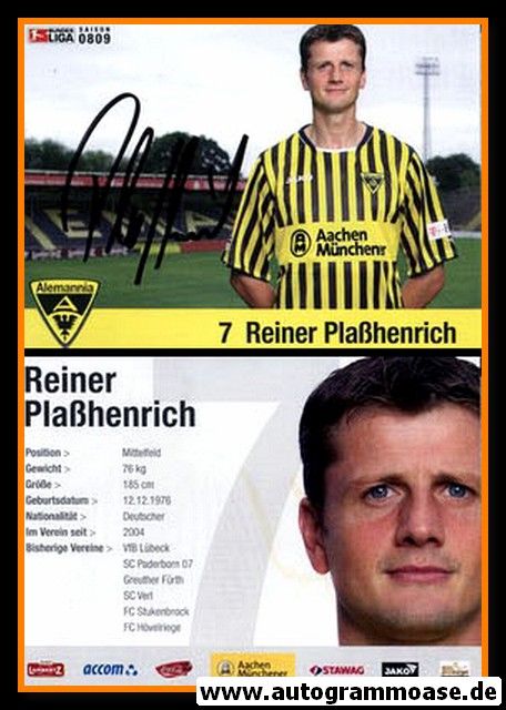 Autogramm Fussball | Alemannia Aachen | 2008 | Reiner PLASSHENRICH