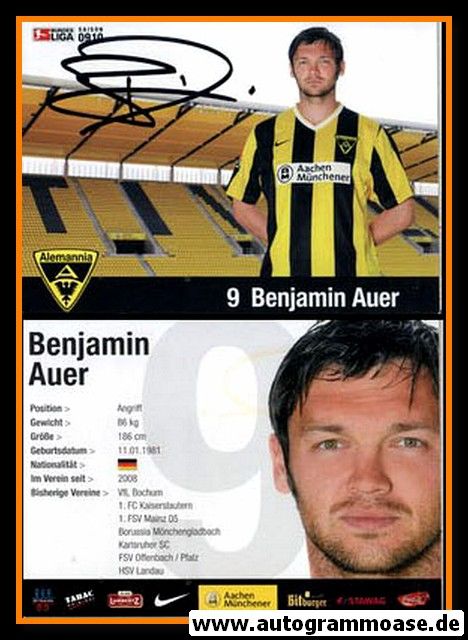 Autogramm Fussball | Alemannia Aachen | 2009 | Benjamin AUER
