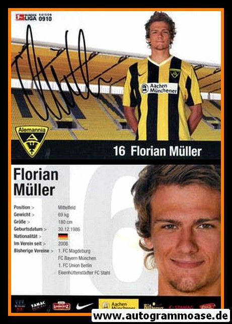 Autogramm Fussball | Alemannia Aachen | 2009 | Florian MÜLLER