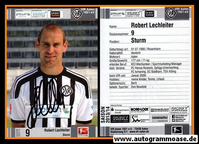 Autogramm Fussball | VfR Aalen | 2013 | Robert LECHLEITER
