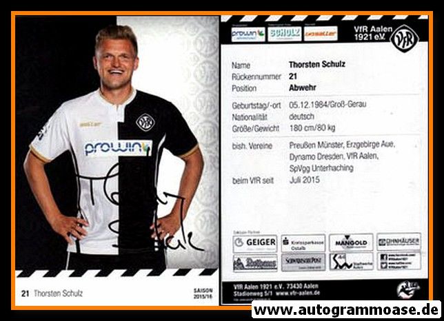 Autogramm Fussball | VfR Aalen | 2014 | Thorsten SCHULZ