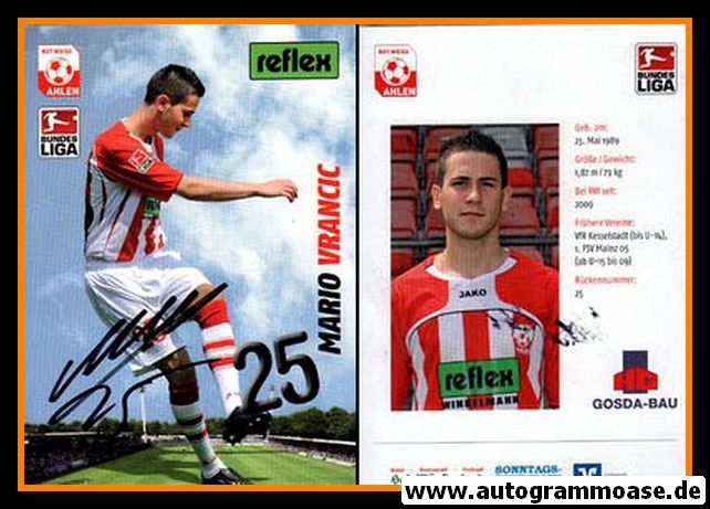 Autogramm Fussball | Rot Weiss Ahlen | 2009 | Mario VRANCIC