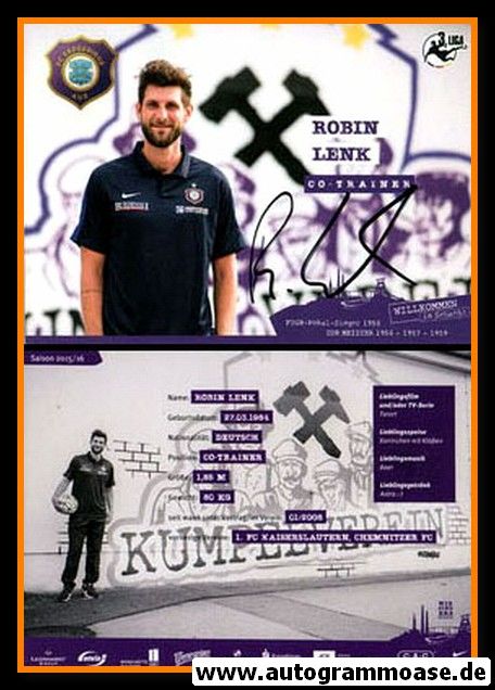 Autogramm Fussball | FC Erzgebirge Aue | 2015 | Robin LENK