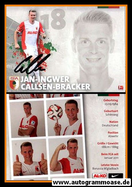 Autogramm Fussball | FC Augsburg | 2014 | Jan-Ingwer CALLSEN-BRACKER