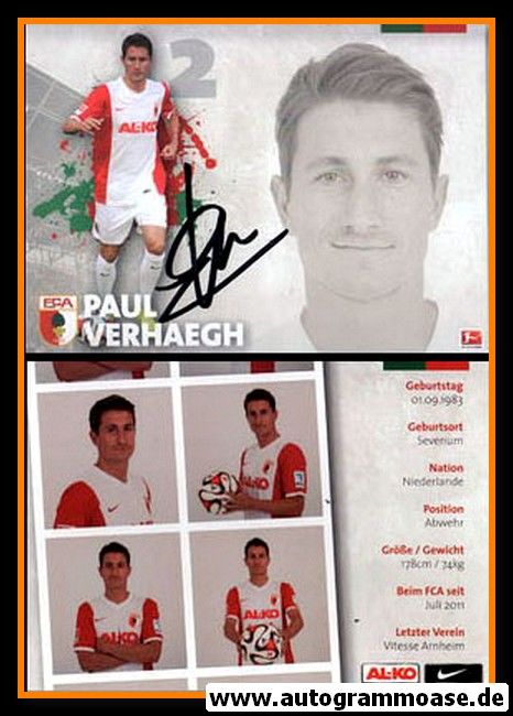 Autogramm Fussball | FC Augsburg | 2014 | Paul VERHAEGH