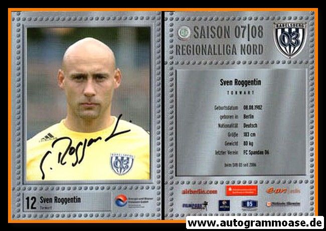 Autogramm Fussball | SV Babelsberg 03 | 2007 | Sven ROGGENTIN