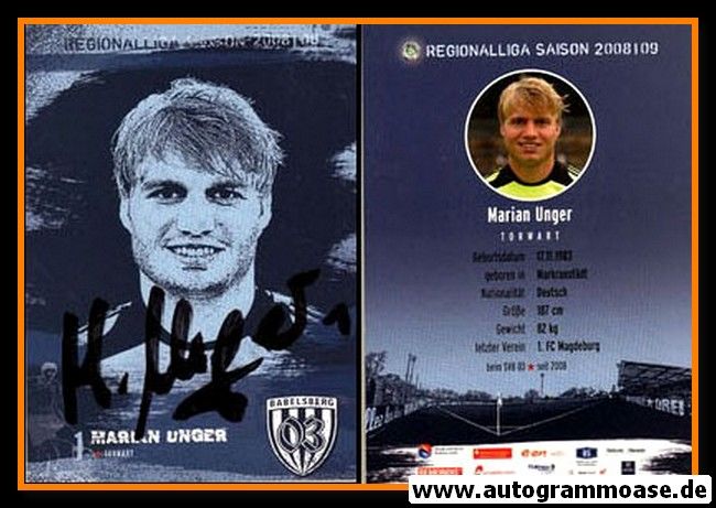 Autogramm Fussball | SV Babelsberg 03 | 2008 | Marian UNGER