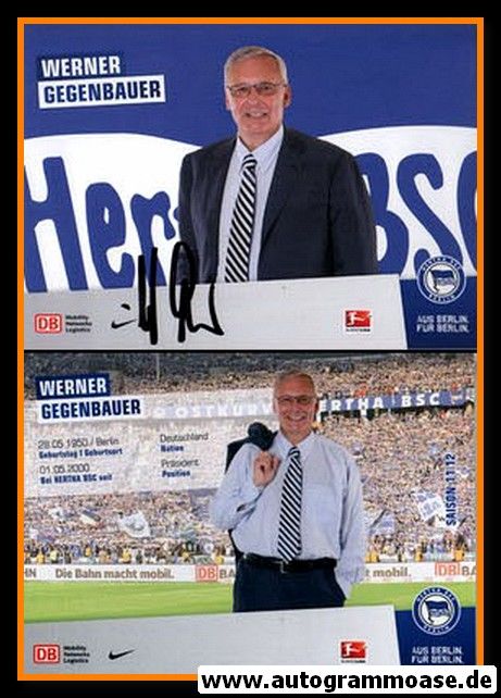 Autogramm Fussball | Hertha BSC Berlin | 2011 | Werner GEGENBAUER