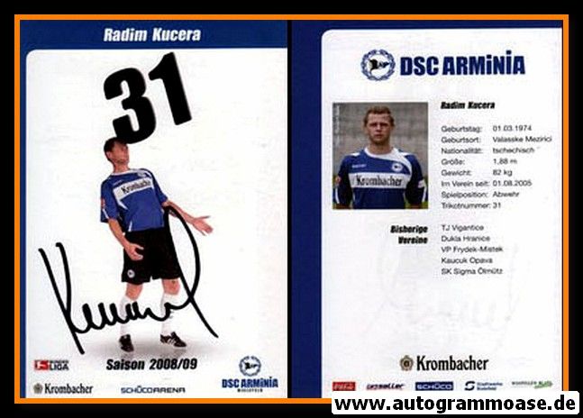 Autogramm Fussball | DSC Arminia Bielefeld | 2008 | Radim KUCERA