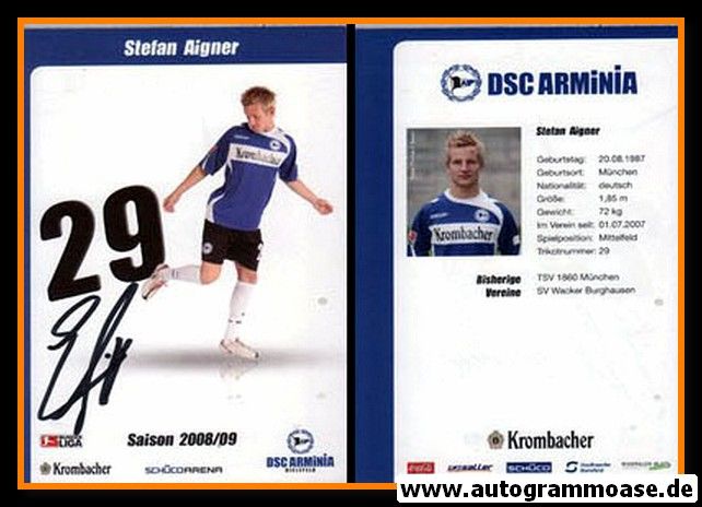Autogramm Fussball | DSC Arminia Bielefeld | 2008 | Stefan AIGNER