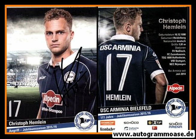 Autogramm Fussball | DSC Arminia Bielefeld | 2015 | Christoph HEMLEIN