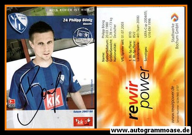 Autogramm Fussball | VfL Bochum | 2007 | Philipp BÖNIG