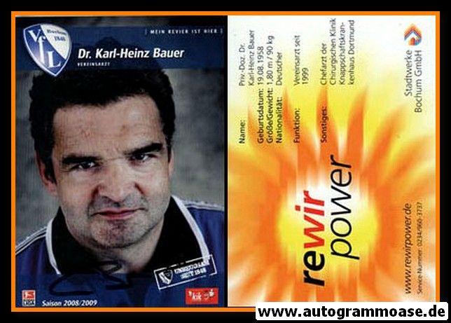 Autogramm Fussball | VfL Bochum | 2008 | Karl-Heinz BAUER