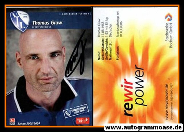 Autogramm Fussball | VfL Bochum | 2008 | Thomas GRAW