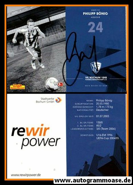 Autogramm Fussball | VfL Bochum | 2009 | Philipp BÖNIG
