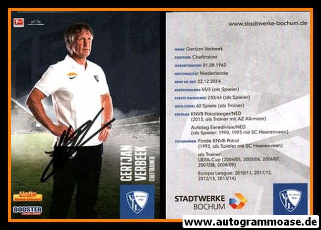 Autogramm Fussball | VfL Bochum | 2015 | Gertjan VERBEEK