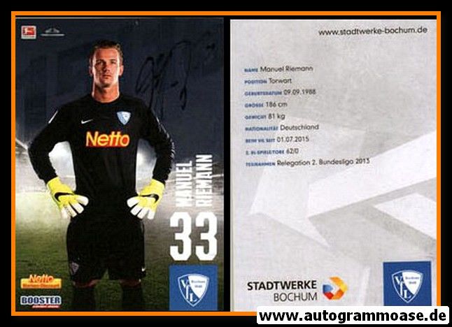 Autogramm Fussball | VfL Bochum | 2015 | Manuel RIEMANN