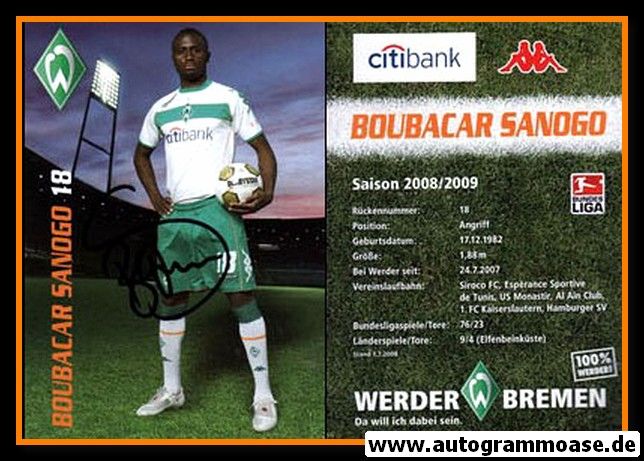 Autogramm Fussball | SV Werder Bremen | 2008 | Boubacar SANOGO