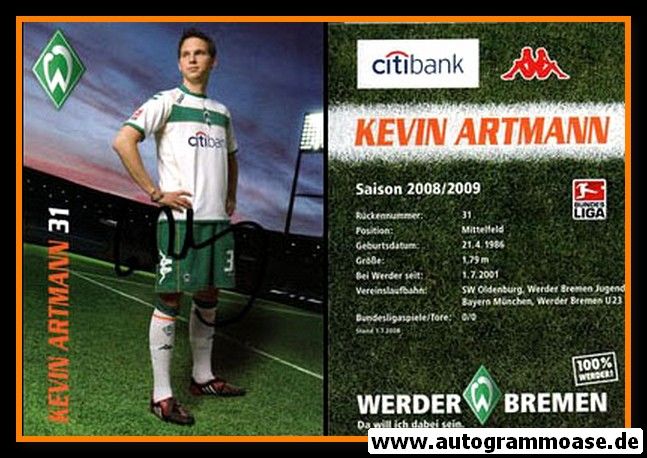 Autogramm Fussball | SV Werder Bremen | 2008 | Kevin ARTMANN
