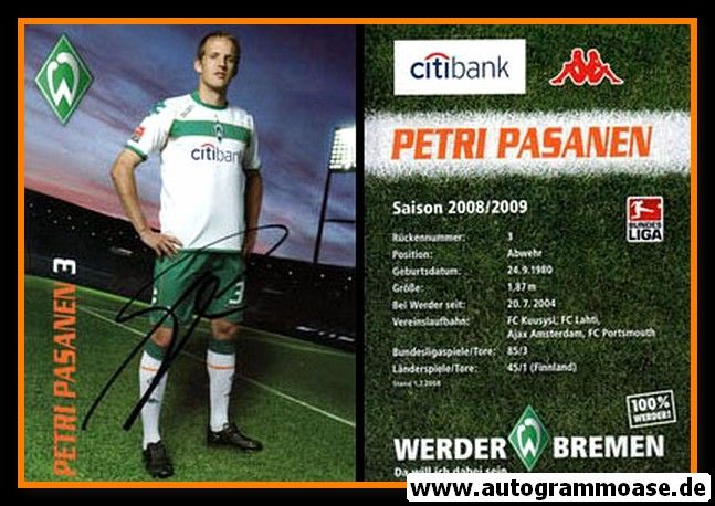 Autogramm Fussball | SV Werder Bremen | 2008 | Petri PASANEN