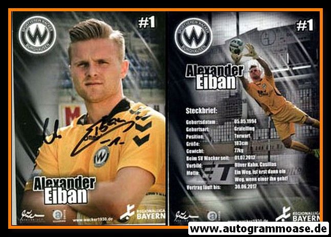 Autogramm Fussball | SV Wacker Burghausen | 2015 | Alexander EIBAN