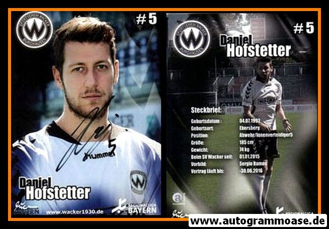 Autogramm Fussball | SV Wacker Burghausen | 2015 | Daniel HOFSTETTER