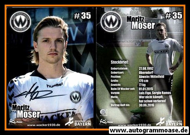 Autogramm Fussball | SV Wacker Burghausen | 2015 | Moritz MOSER