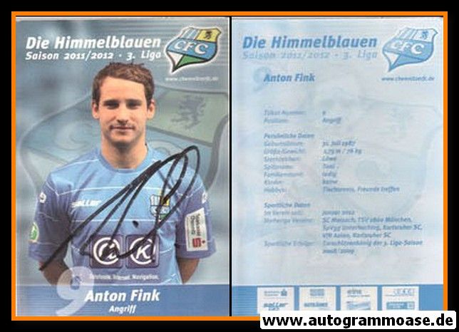 Autogramm Fussball | Chemnitzer FC | 2011 | Anton FINK