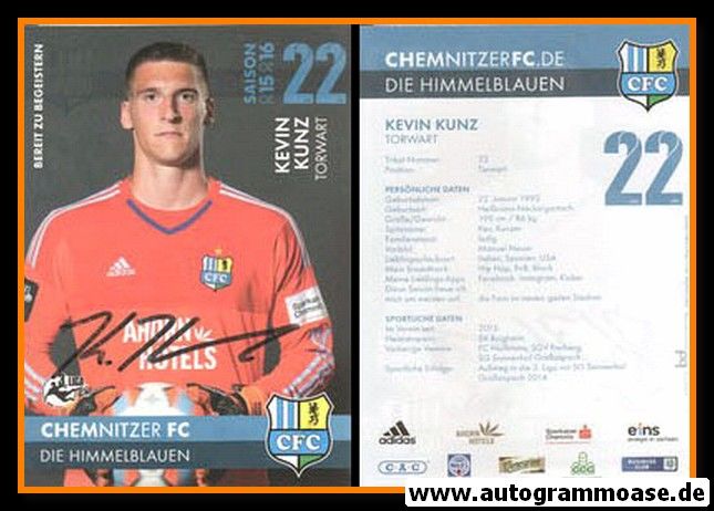 Autogramm Fussball | Chemnitzer FC | 2015 | Kevin KUNZ
