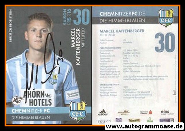 Autogramm Fussball | Chemnitzer FC | 2015 | Marcel KAFFENBERGER
