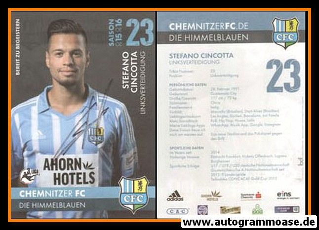 Autogramm Fussball | Chemnitzer FC | 2015 | Stefano CINCOTTA