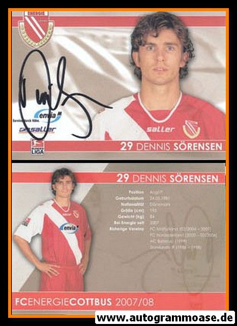 Autogramm Fussball | FC Energie Cottbus | 2007 | Dennis SÖRENSEN
