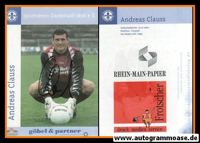 Autogramm Fussball | SV Darmstadt 98 | 2000 | Andreas CLAUSS