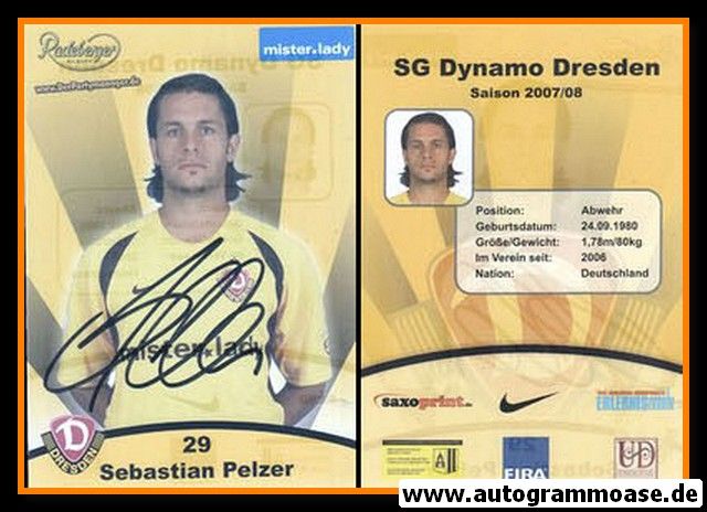 Autogramm Fussball | Dynamo Dresden | 2007 | Sebastian PELZER