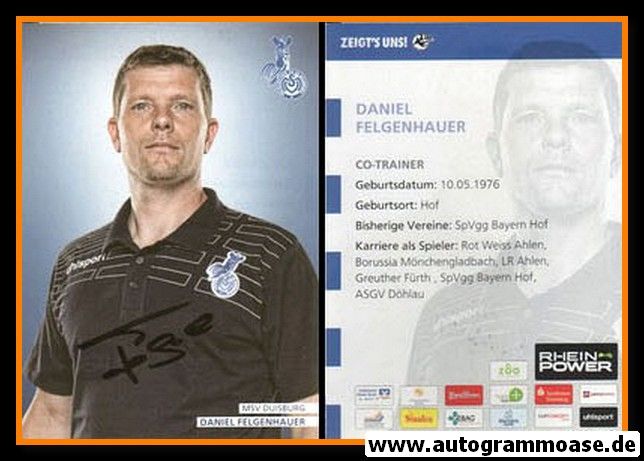 Autogramm Fussball | MSV Duisburg | 2014 | Daniel FELGENHAUER