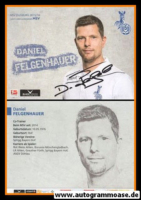 Autogramm Fussball | MSV Duisburg | 2015 | Daniel FELGENHAUER
