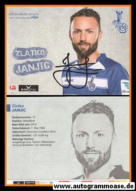 Autogramm Fussball | MSV Duisburg | 2015 | Zlatko JANJIC