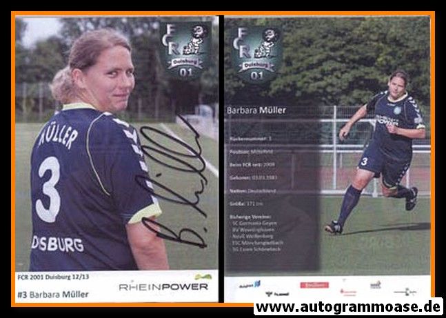 Autogramm Fussball (D) | FCR 2001 Duisburg | 2012-1 | Barbara MÜLLER