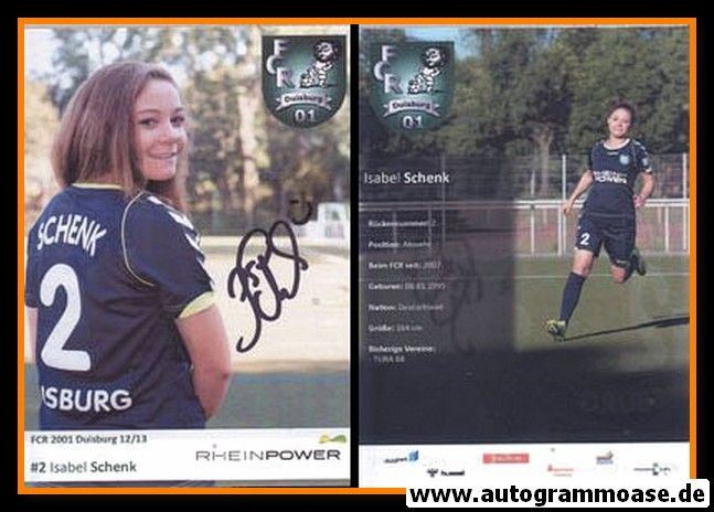 Autogramm Fussball (D) | FCR 2001 Duisburg | 2012-1 | Isabel SCHENK