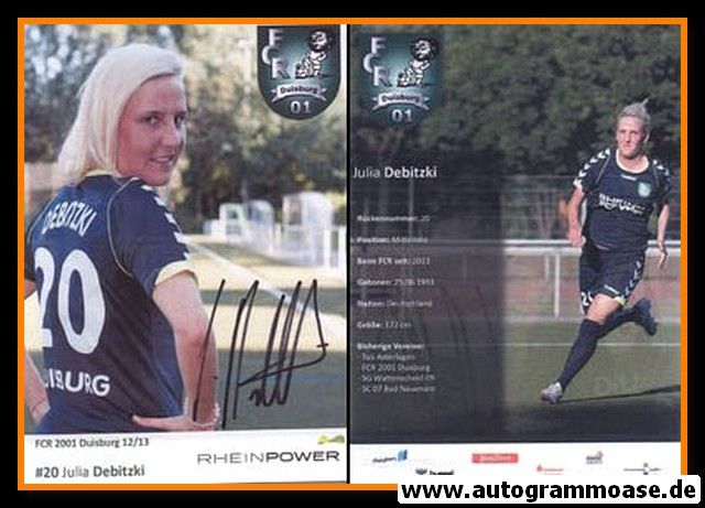 Autogramm Fussball (D) | FCR 2001 Duisburg | 2012-1 | Julia DEBITZKI