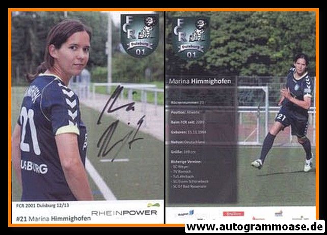 Autogramm Fussball (D) | FCR 2001 Duisburg | 2012-1 | Marina HIMMIGHOFEN