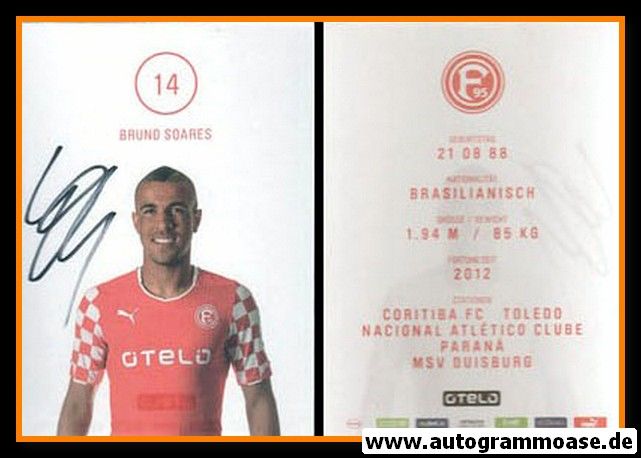 Autogramm Fussball | Fortuna Düsseldorf | 2014 | Bruno SOARES