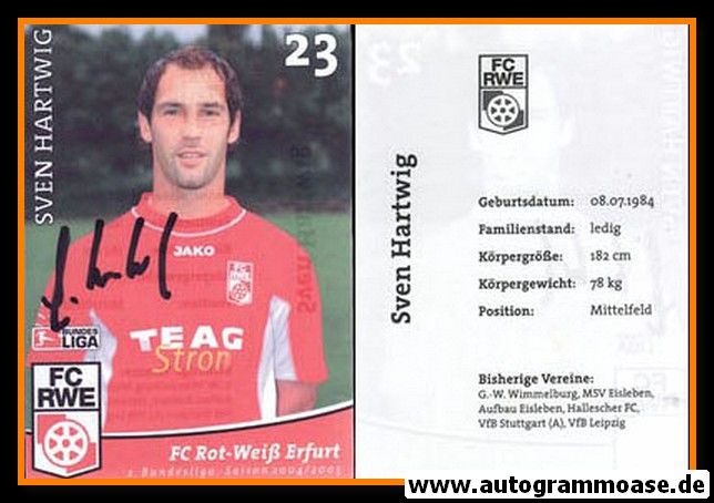 Autogramm Fussball | FC Rot-Weiss Erfurt | 2004 | Sven HARTWIG