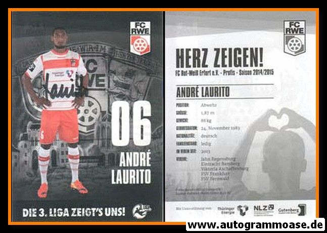 Autogramm Fussball | FC Rot-Weiss Erfurt | 2014 | Andre LAURITO