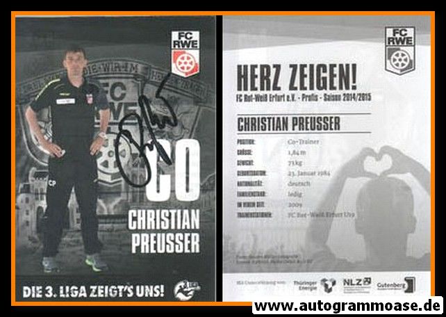 Autogramm Fussball | FC Rot-Weiss Erfurt | 2014 | Christian PREUSSER