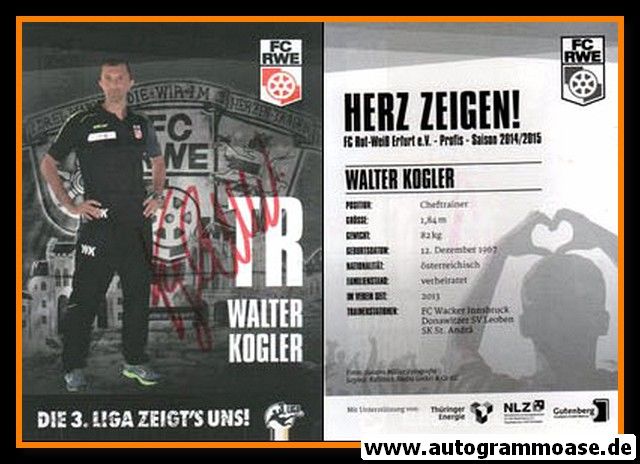 Autogramm Fussball | FC Rot-Weiss Erfurt | 2014 | Walter KOGLER