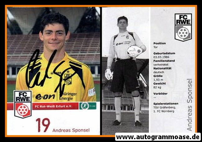 Autogramm Fussball | FC Rot-Weiss Erfurt | 2009 | Andreas SPONSEL