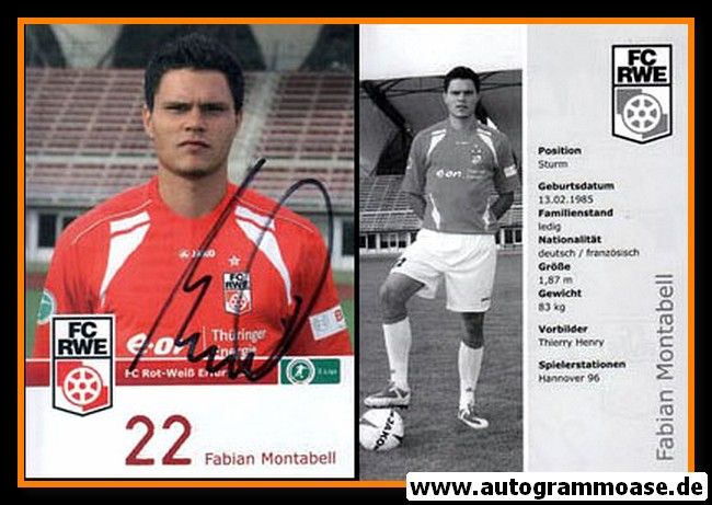Autogramm Fussball | FC Rot-Weiss Erfurt | 2009 | Fabian MONTABELL
