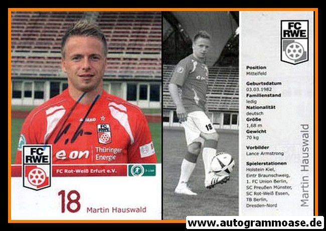 Autogramm Fussball | FC Rot-Weiss Erfurt | 2009 | Martin HAUSWALD
