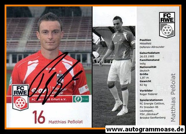 Autogramm Fussball | FC Rot-Weiss Erfurt | 2009 | Matthias PESSOLAT